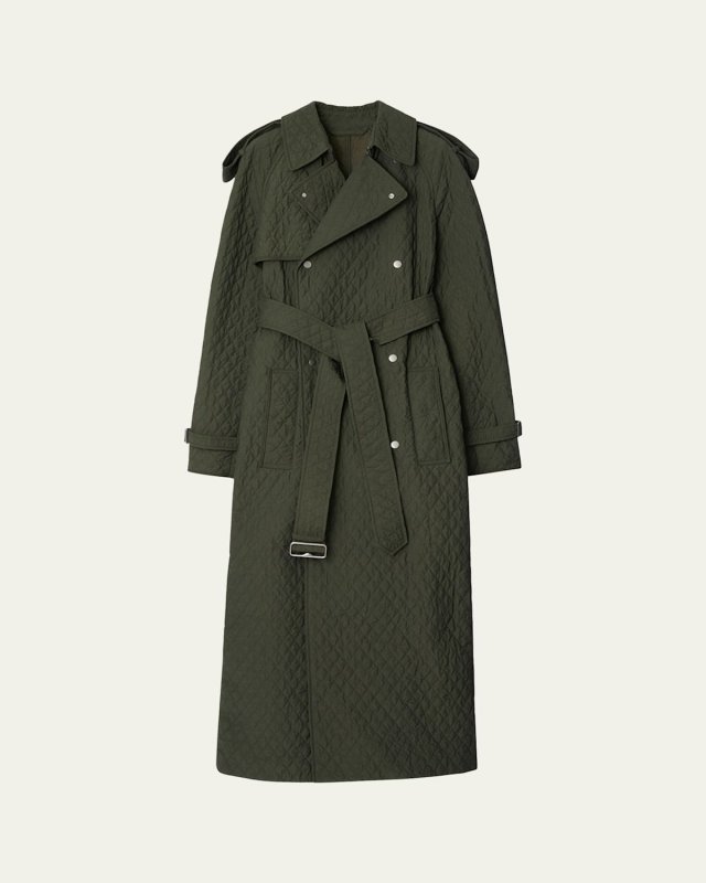 Quilted Double-Breast Belted Trench Coat